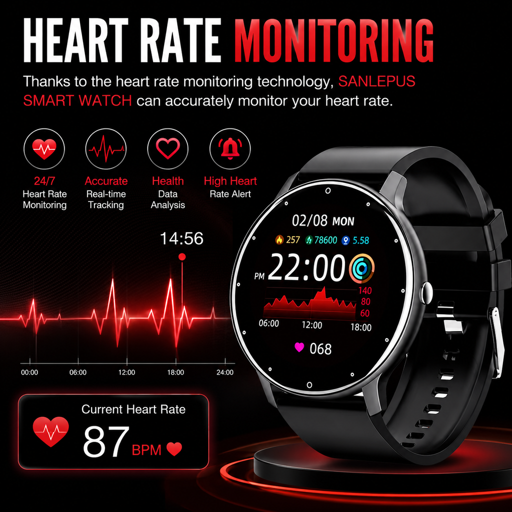 LIGE Bluetooth Smart Watch for Men & Women