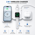 3 in 1  Wireless Charger Pad for iPhone 16 15 14 13 Pro Max Apple Watch 9 8 AirPods Chargers
