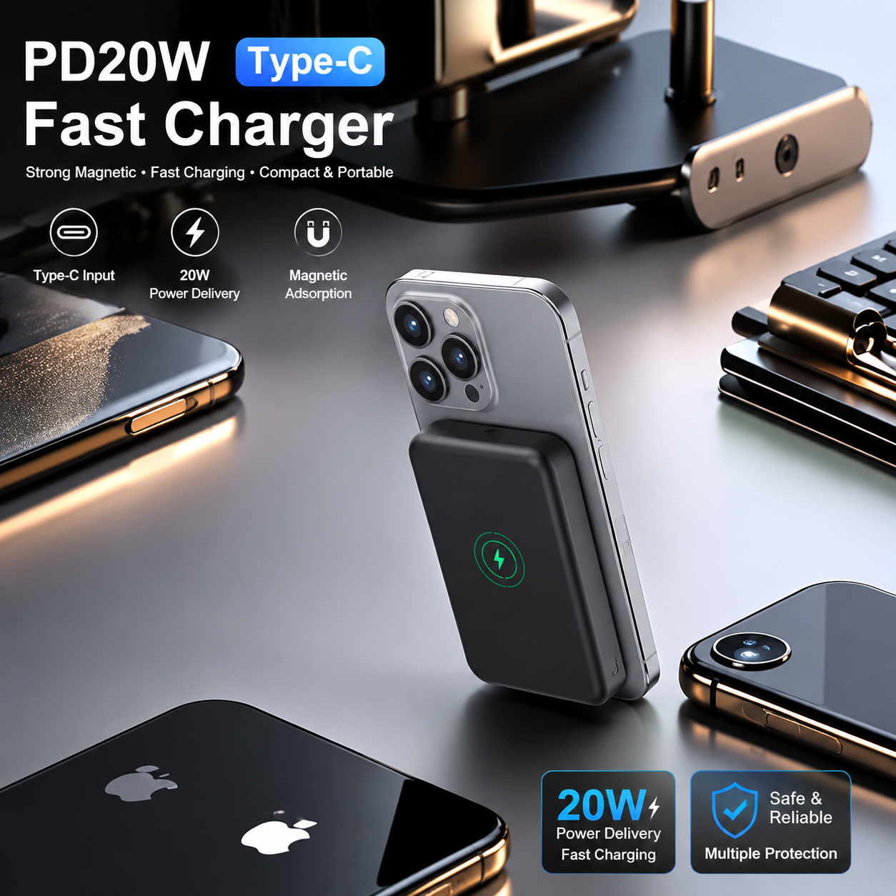 Lithium polymer wireless power bank for iphone
