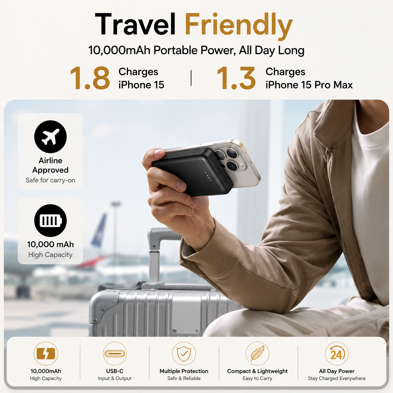 Lithium polymer wireless power bank for iphone