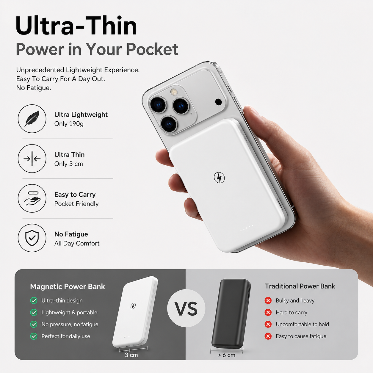 Lithium polymer wireless power bank for iphone