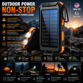 10000mAh Solar Power Bank – Waterproof QC3.0 Fast Charger with LED Flashlight
