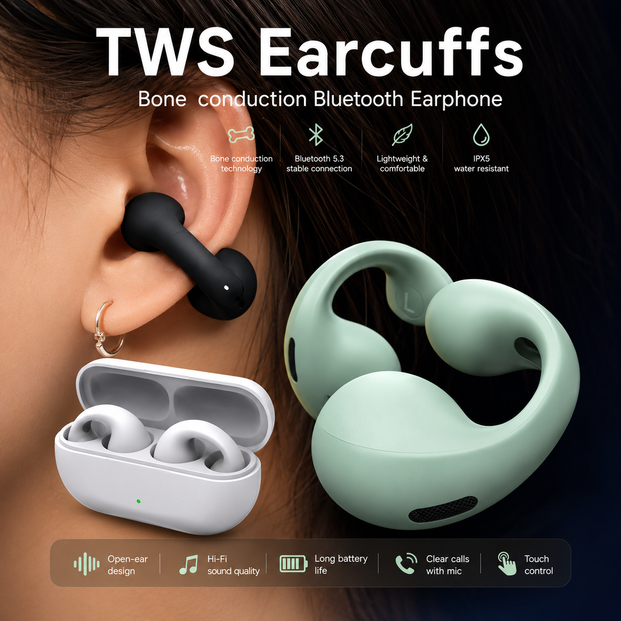 T75 Open Ear Earbuds