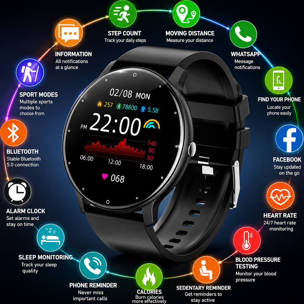 LIGE Bluetooth Smart Watch for Men & Women