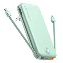 12000mAh Portable Power Bank with Built-in Cables & Wall Plug